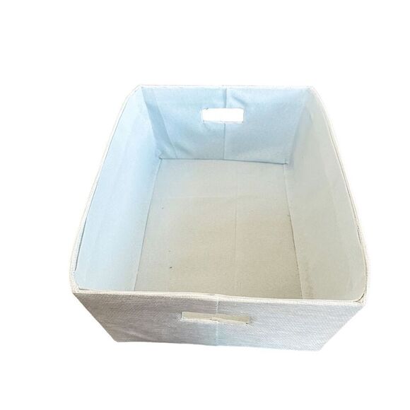 Brand New Gracie Oaks Blue Linen Nursery Basket - Picture 5 of 10